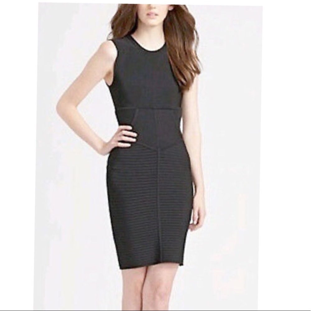 BCBG MAX AZRIA BANDAGE FITTED KNIT DRESS